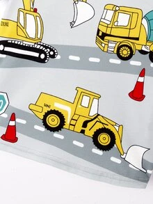 SHEIN Young Boy Car Print Tee - Grey - View 7