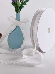 1個 フリルデコレーション ギフトラッピングリボン - ホワイト - チェックする 2