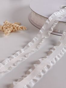 1個 フリルデコレーション ギフトラッピングリボン - ホワイト - チェックする 3