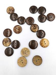 20 cái Nút May Tự Làm - Cà phê nâu - Xem 3