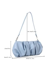 Minimalist Ruched Bag - Blue - View 3