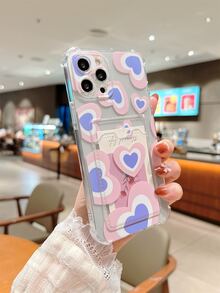 Funda para móvil con patrón de corazón con ranura de tarjeta - Multicolor - Ver 4