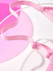LUVLETTE Wireless Unlined Mesh Bra - Pink - View 5