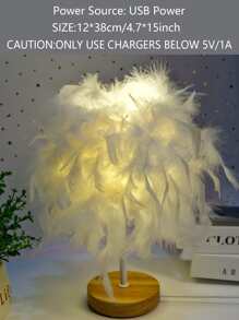 1 cái đèn ngủ trang trí lông vũ - Màu vàng - Xem 3