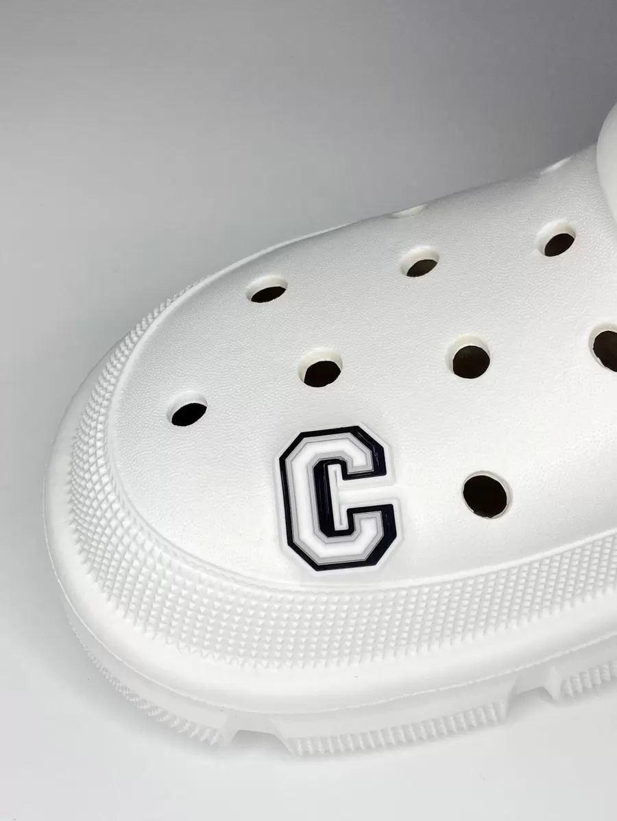 1 pieza con letra zapato de moda Zapatos Accesorios para Zuecos - Blanco y Negro - Ver 1