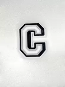 1 pieza con letra zapato de moda Zapatos Accesorios para Zuecos - Blanco y Negro - Ver 2