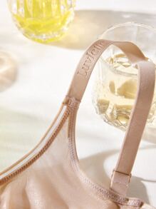 LUVLETTE Sheer Fantasy Shimmer Full Support Plunge Bra - Apricot - View 9