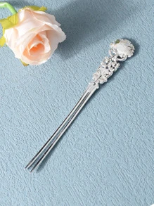 Horquilla con diseño de flor novia - Plateado - Ver 2