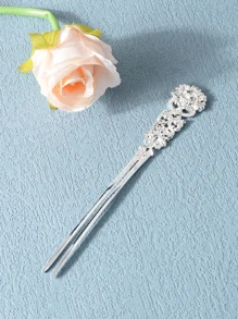 Horquilla con diseño de flor novia - Plateado - Ver 3