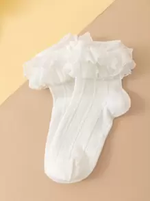Ruffle Trim Crew Socks