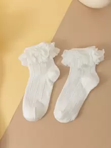 Ruffle Trim Crew Socks