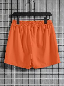 Manfinity Campus Court Quần Short Nam Dây kéo Túi Lá thư Giải trí - trái cam - Xem 2