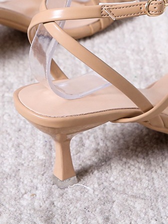 女士細帶細跟踝帶優雅夏天高跟涼鞋