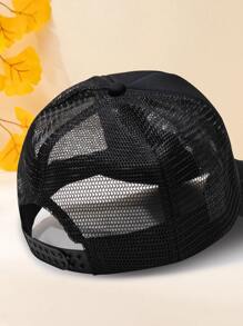 Men Letter Graphic Trucker Hat Street - Black - View 3