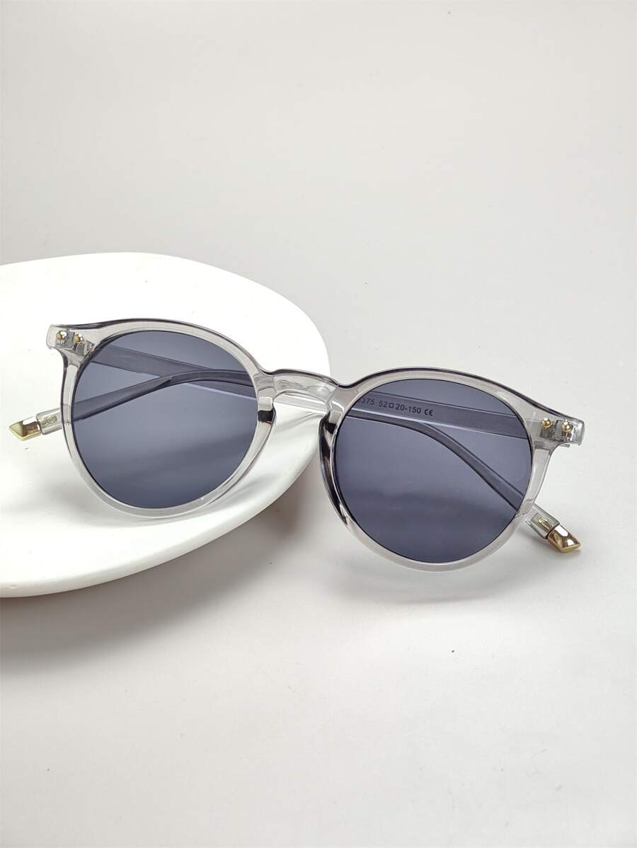 1 chiếc kính mắt nam tròn thời trang, phụ kiện kính râm thường ngày, phụ kiện đi biển, kính râm phong cách đường phố, phù hợp với áo len, áo khoác, áo nỉ, áo hoodie, quần da và quần cargo cho kỳ nghỉ hè ở bãi biển, hoạt động ngoài trời, du lịch. - Màu xám đen - Xem 1