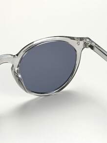 1 chiếc kính mắt nam tròn thời trang, phụ kiện kính râm thường ngày, phụ kiện đi biển, kính râm phong cách đường phố, phù hợp với áo len, áo khoác, áo nỉ, áo hoodie, quần da và quần cargo cho kỳ nghỉ hè ở bãi biển, hoạt động ngoài trời, du lịch. - Màu xám đen - Xem 3