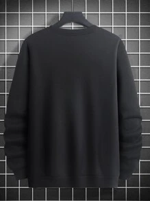 Manfinity Hypemode Men Cat Print Round Neck Sweatshirt - Black - View 2