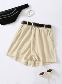 CovetEZ 大碼斜口袋燈芯絨不附腰帶短褲