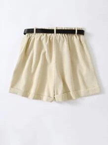 CovetEZ 大碼斜口袋燈芯絨不附腰帶短褲