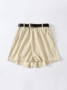CovetEZ 大碼斜口袋燈芯絨不附腰帶短褲