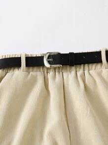 CovetEZ 大碼斜口袋燈芯絨不附腰帶短褲