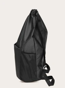 Minimalist Waterproof Large Capacity Drawstring Training Bag Travel Bag - Black - View 4