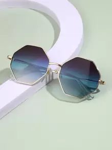 Polygonal Gradient Fashion Glasses - Multicolor - View 1