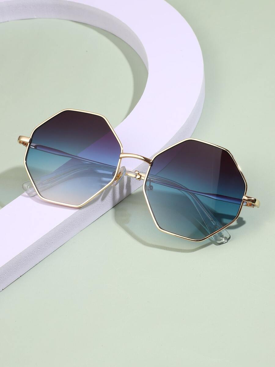 Polygonal Gradient Fashion Glasses - Multicolor - View 1