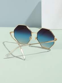 Polygonal Gradient Fashion Glasses - Multicolor - View 3