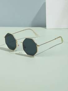 1 cặp kính mắt thời trang Unisex kim loại hình học để đeo hàng ngày trang phục cơ bản hợp thời trang thu đông cho phụ nữ quần áo công sở quà tặng giản dị - Xám - Xem 2