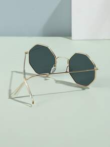 1 cặp kính mắt thời trang Unisex kim loại hình học để đeo hàng ngày trang phục cơ bản hợp thời trang thu đông cho phụ nữ quần áo công sở quà tặng giản dị - Xám - Xem 4