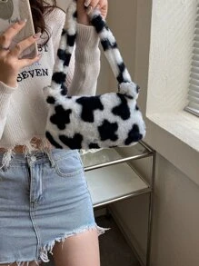 Cow Print Bag - Black and White - View 2