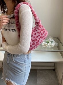 Leopard Bag, Leopard Print Bag - Pink - View 8