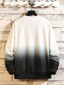 Manfinity Homme Men Letter & Ombre Print Sweatshirt - Multicolor - View 2