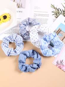 5 件装 幼儿女孩格子发带，圣诞节 - 彩色 - 查看 2