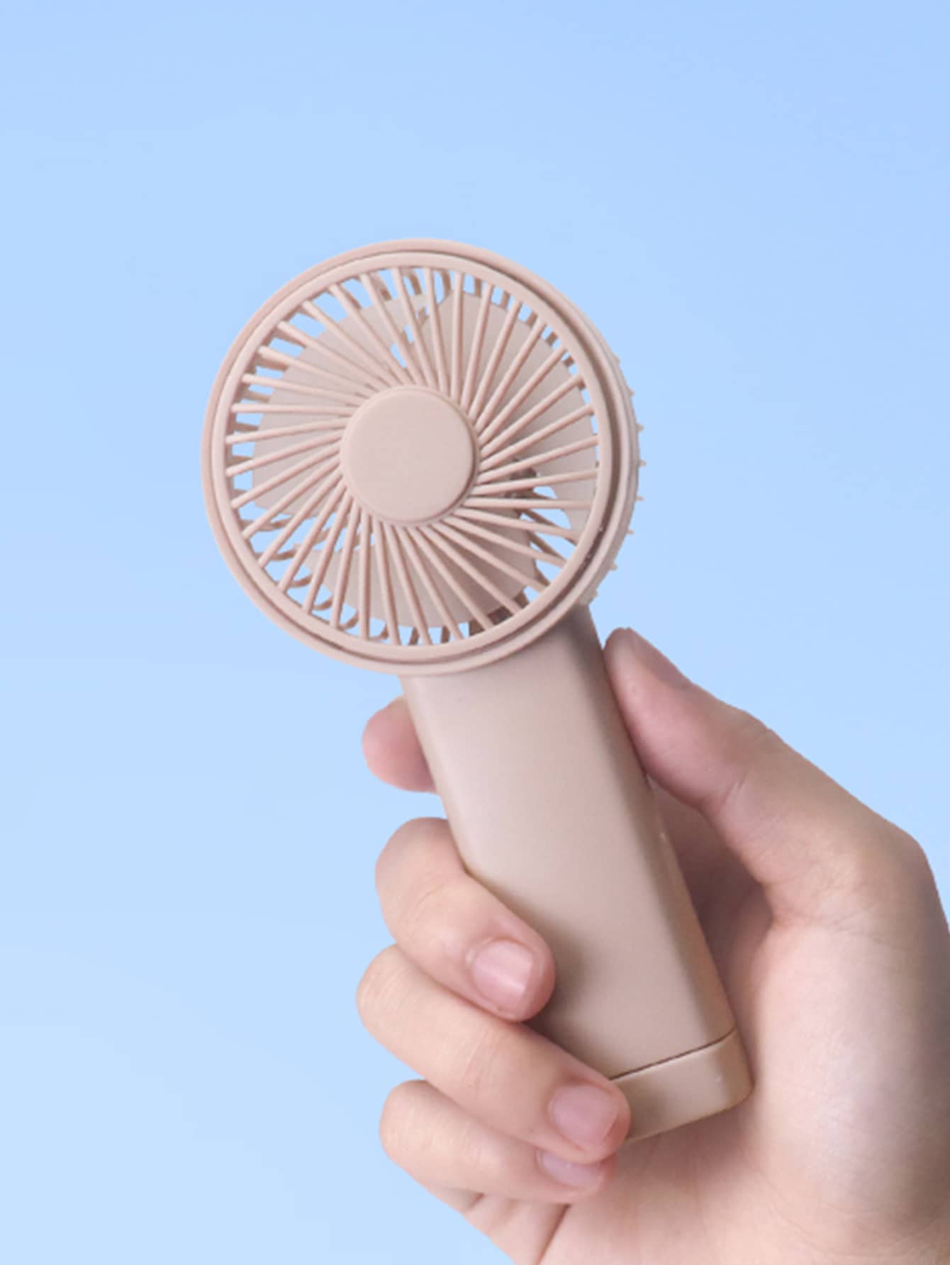 AOYI 1只可充電的便攜式手持簡易戶外小風扇,帶一檔調節和掛繩 - 粉色 - 查看 1