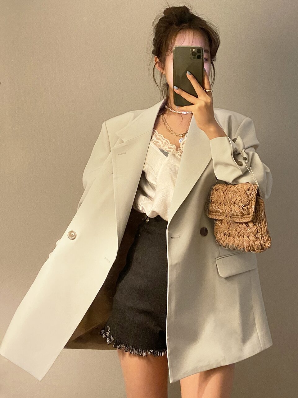 Double Button Lapel Collar Blazer,Fall Clothes Business Attire