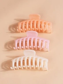 3pcs Girls Acrylic Hair Claw - Multicolor - View 1
