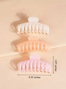 3pcs Girls Acrylic Hair Claw - Multicolor - View 3