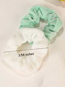 50 cái Bé Gái Mới Biết Đi Màu Ngẫu Nhiên Nhung Scrunchie - Nhiều màu - Xem 3