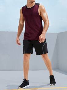 Manfinity Fitness Men Colourblock Sports Tank Top - Maroon - View 5