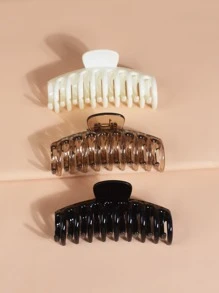 3pcs Simple Dragon Bone Hair Clips For Girls, Suitable For Daily Use - Multicolor - View 1