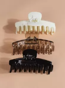 3pcs Simple Dragon Bone Hair Clips For Girls, Suitable For Daily Use - Multicolor - View 2