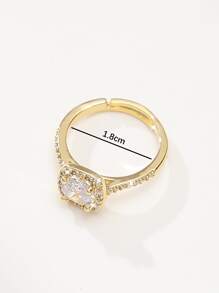 Nhẫn Khối Zirconia  Trang trí - Vàng - Xem 3