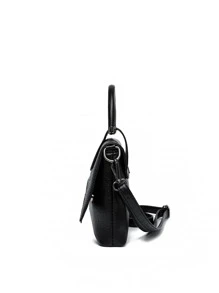 Crocodile Embossed Top Handle Flap Square Bag