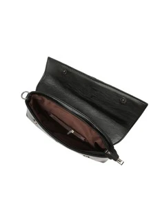 Crocodile Embossed Top Handle Flap Square Bag