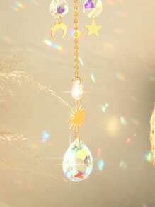 Dây treo tường hình mặt trăng và ngôi sao, Trang trí nhà cửa, Trang trí phòng, Trang trí tường - Vàng - Xem 2