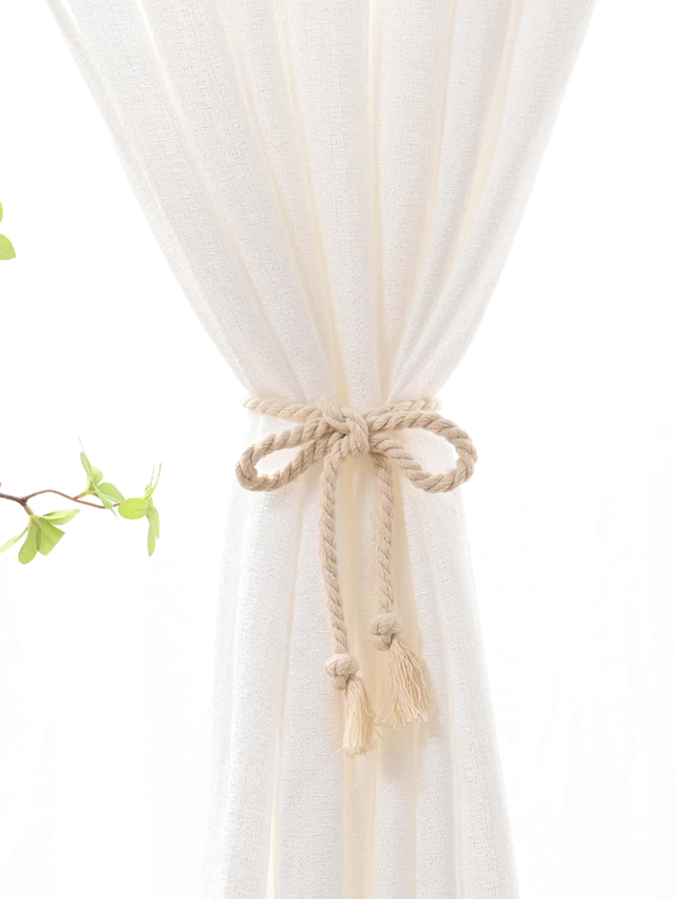 1pc/2pcs/4pcs Beige Linen Rope Window Curtain Tie Back Gifts Birthday Graduation