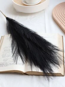 1 件 9 枝人造蒲苇 27.6 英寸黑色人造芦苇蓬松人造假花波西米亚风格装饰，适用于婚礼派对装饰、家庭客厅卧室装饰、花瓶布置、DIY 摄影道具、假植物、秋季装饰、房间、书桌、花园装饰、房间装饰用品、情人节、礼物、秋季装饰、秋季 - 黑色 - 查看 6