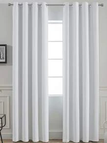 Solid Color Single Panel Blackout Curtain - White - View 1